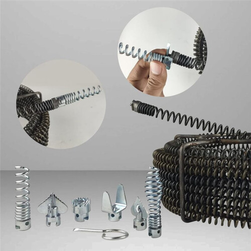 Drainage Cleaner Combination Cutter  Set Automatic  Locking  Suitable for Pipe Dredging Machine 7-Piece Set 1