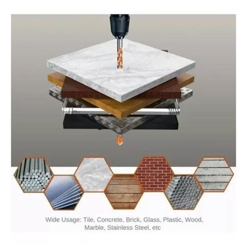 7Pcs  Drill Bits,Concrete Drill Bit, Drilling and Punching Work Kit for Ceramic Tile, Concrete, Brick, Glass 1