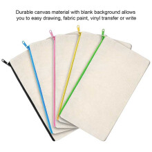 60 Pièces Séries Sacs de Maquillage en Toile Pochette à Glissière Sacs étui à Crayons DIY Sacs D'Artisanat pour DIY école D'Artisanat
