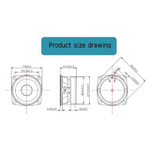 2st 78MM 4 Ohm 15W Subwoofer Luidspreker 3 Inch Convex Cap Bas Vierkante Woofer Luidsprekers Hifi Home Sound Theater