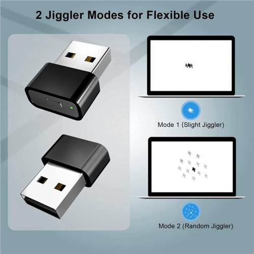 2X USB Mouse Jiggler Undetectable Mouse Mover Anti Computer Hibernation Mobile Cursor with Separate Mode and /OFF 2