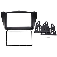 2X Kit de Molduras de Fascia de Radio de Coche Doble Din Instale la Interfaz Estéreo Del Panel Del DVD Del Marco para TUCSON IX35 2010+