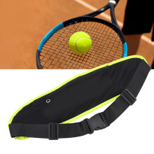 High Capacity Fleece Tennis Fanny Pack for Sports and Running, Black Fluorescent Green