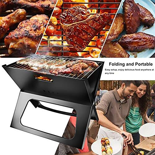 Portable Charcoal Grill Foldable BBQ for Camping with Vertical Cooking Mode and Quick Setup 2