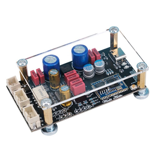 8-32V  5.1 Lossless Decoding Board, Type-C AUX APTX LDAC Onboard Antenna Decoder with Acrylic Case QCC5125