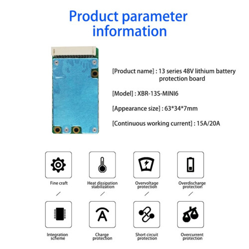13S 48V Ternary Lithium Battery Charging Protection Board Equalizing Module Power Battery Management System C 1