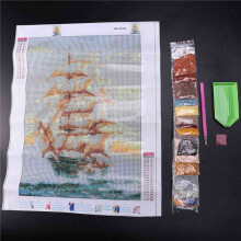 3X 5D Diamond Embroidery Boat Landscape Handmade Diamond Painting Landscape Needlework Stitch Home Decoration