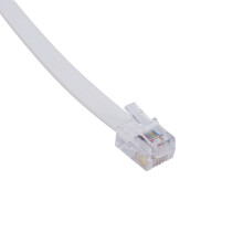 2X 6P6C RJ11 Telephone Extension Fax Modem Cable 9.8Ft Length White