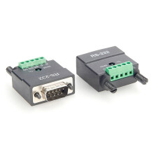 New RS232 to RS485/TTL Serial Converter DB9 Male to 5Pin Screw Terminal Block RS232 to 3.3V/5V Interface Signal Adapter