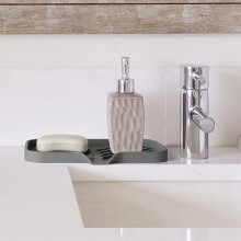 2X Silicone Kitchen Soap Tray, Sink Tray Drain Sponge Rack, Sink Storage Tray, Used for Sponge Soap Dispenser Scrubber
