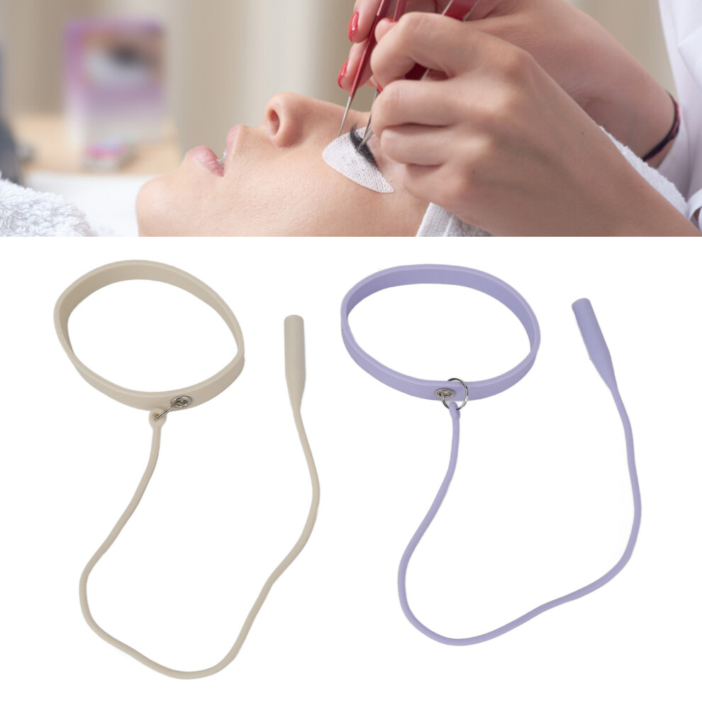 Purple/White Silicone Eyelash Tweezer Holder Bracelet Â & 2Pcs