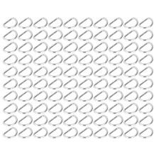 100pcs Silver Iron D Rings 2x15x10mm Bag & Clothing Accessories