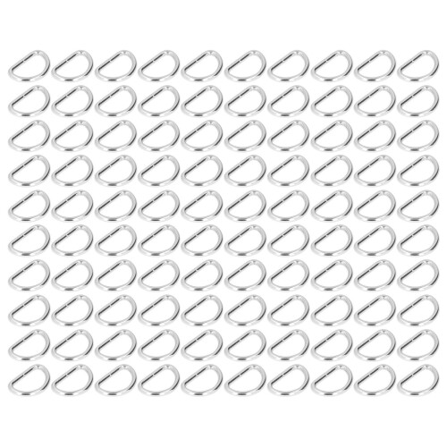 Anelli a D 100 pezzi Argento 2x15x10mm per collane