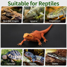 Reptilmatta, Reptil Terrarium Substrat Liner för Leopardgecko, Ödla, Orm, Sköldpadda, Reptilgolv 18x36 Tum Svart