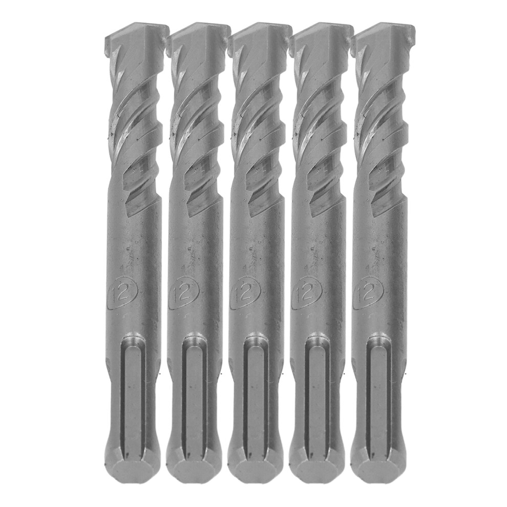 5Pcs Spiral Impact Drill Bits 110Mm Cemented Carbide Tip 7901388953717