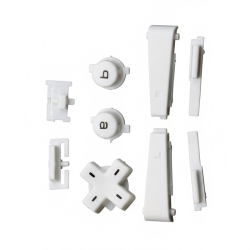 For Gameboy Micro-GBM Console Full Set Left Right L R A B D-Pad Buttons Key Replacement for GBM Console White 1