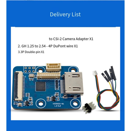 -Compatib to CSI-2 Camera Adapter for Raspberry Pi, PiKVM Accessory,Using  TC358743XBG Solution 2