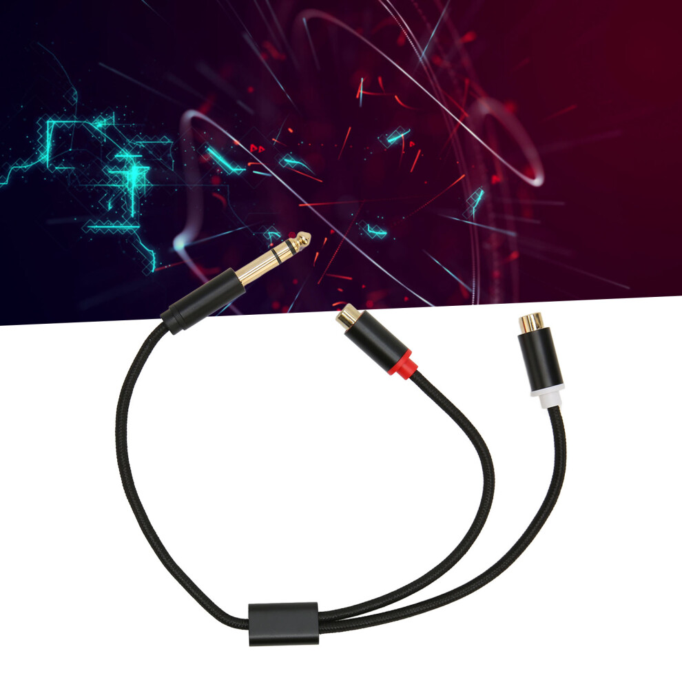 6.35Mm To Dual Rca Cable 13.8In -Plated Stereo Splitter Adapter Gold 8481389443503