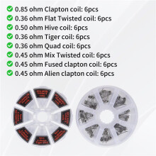 48Pcs/Set Single Coils Platte Iron-Chromium-Aluminum Heating Wire Resistance Premade Prebuilt Coil Hot Wire Replacement