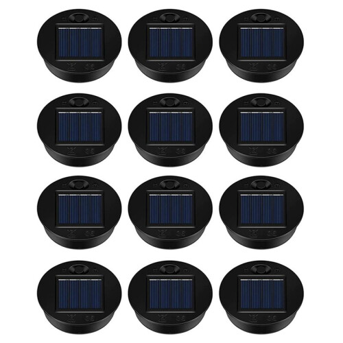 24 Pack Replacement Solar Light Parts Solar Light Replacement Tops Waterproof LED Solar Panel Lantern Lid Light Outdoor 2