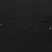 3X 3mm Cord in Rubber Black Necklace with Clasp in Steel Stainless - 16 Inch