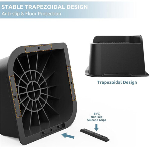 Risers de Cama de 3 Polegadas para ServiçO Pesado, 4,8 X 4,8 Pol. Risers de MóVeis de Abertura Ampla, Pacote com 4, Elevadores de Cama para Sofá, 1