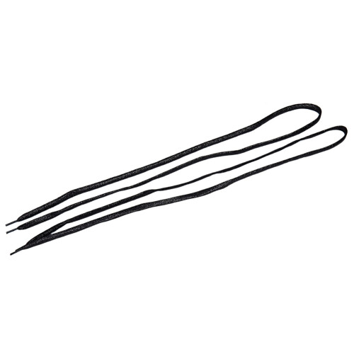 Shiny Flat 2 Pair Laces in Shoe Lace Black 1