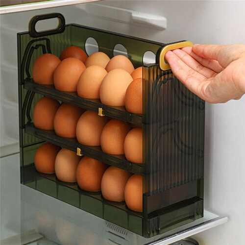 30 Grids Egg Storage Box Egg Case Holder Large Capacity Egg Tray Organizer with Handle Egg Container for Refrigerator 1