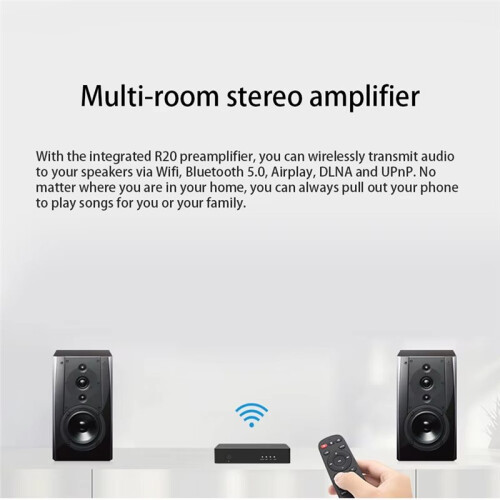 R20 Wireless Audio Streamer Arylic S10+ Audio Receiver PC Audio Jack Adapter AUX Wireless Multiroom EU Plug 2