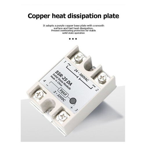 1 Pcs Single-Phase Solid-State Relay SSR-40DA/25DA  Control for AC Single-Phase Non-Contact SSR-25DA