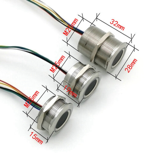2X R503 Circular Round Ring Indicator LED Control DC3.3V MX1.0-6Pin Capacitive Fingerprint Module Sensor Scanner-19mm 1