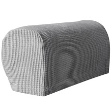2 St Soft Stretch Plysch Armstödsöverdrag, Stretch Armstödsöverdrag för Stolar/Soffor, Soffarmsöverdrag, Ljusgrå