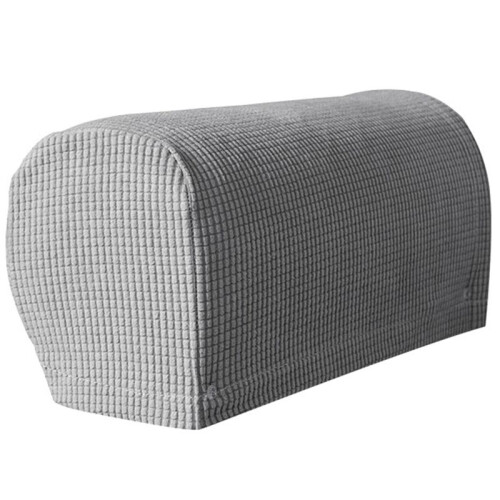 2PCS Soft Stretch Plush Armrest Covers, Stretch Armrest Covers for Chairs/Sofas, Couch Arm Covers,Light Gray