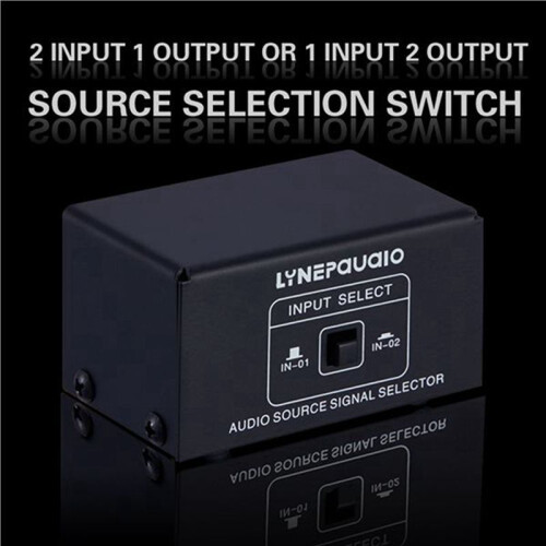 2X 2 in 1 Out or 1 in 2 Out O Source Signal Selector, Switcher, Speaker, O Source, Switcher, Lossess, RCA Interface 2