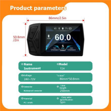 Electric Bike 36V-72V LCD T24 Color Display Waterproof Connector E-Bicycle Display for Electric Bike Accessory