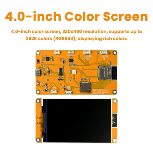 4 Inch ESP32 WiFi  Development Board 320x480 Onboard ESP32-WROOM-32E Module ST7796S Driver Without Touch 1