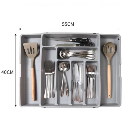 Expandable Kitchen Drawer Organizer, Adjustable Silverware Tray 2