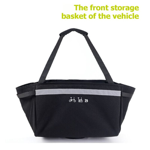 For  Folding Bike Front Storage Bag with Bracket,Front Storage Bag Vegetable Basket Bag and Internal Bracket