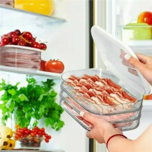 Container for Fridge Bacon Lunch Meat Container for Refrigerator Meal Prep Containers Stackable Food Fourth Floor 2pc