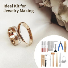 Jewelers Tools Set, Includes Saw Frame, Bench Pin, Files, Clamps & Sizers, Complete Silversmithing Set for Jewelry