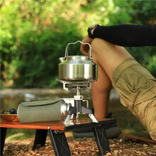 Stainless Steel Double-Handle Water Kettle 1.3L Portable Outdoor Camping Water Boiler for Hiking and Camping