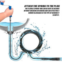 16.6 Feet X 1/2 Inch Solid Drain Cleaning Cable with Six Shapes of Cutters,Steel Flexible Solid Core Sewer Drain Auger