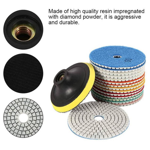 60 Peças Kit de Almofadas de Polimento de Diamante 4 Polegadas 100 mm úMido/Seco 1