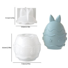 Easter Rabbit Egg Shaped Candle Holder Jar Silicone Mold DIY Bunny Storage Box for Resin Wax Concrete Easter Home Decor