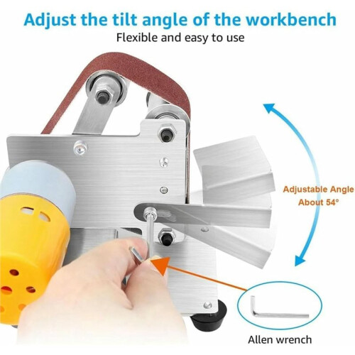 Electric Belt Sander Grinder with 10 Sanding Belts and 7-Speed Adjustment for DIY Projects EU Plug 2