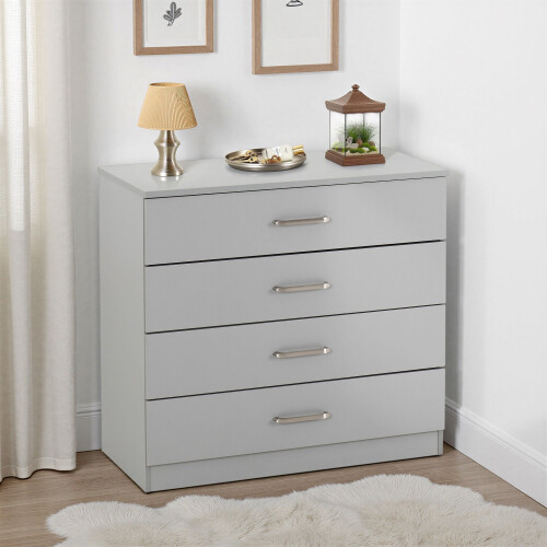 Seconique Dakota 4 Drawer Chest - Light Grey