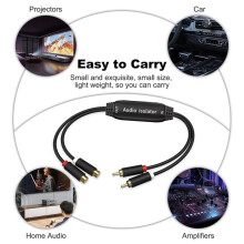 2 CH for RCA Ground Loop Noise Isolator - Stereo Hum Suppressor,Anti-Interference Filter for Car/Home Audio Systems