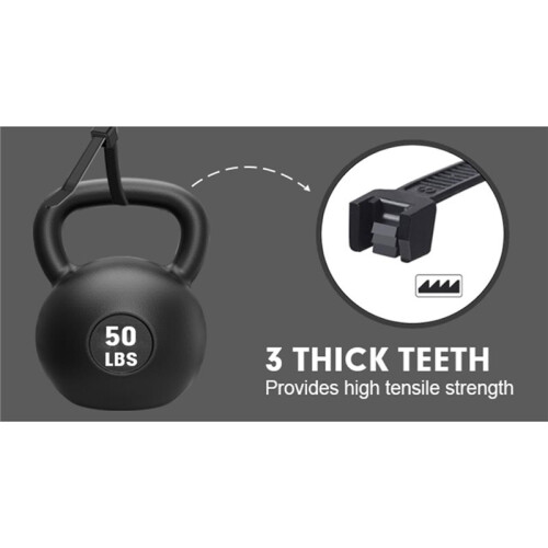 1200 Abraçadeiras de Nylon Pretas de 30 cm (12 Polegadas), Resistentes e com Força de Tração de 22,7 Kg (50 Lb), para Uso Interno e Externo 1