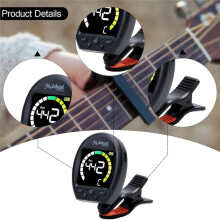 Meideal Generic Guitar Tuner Tuning Device Display Panel Instrument Accessory Compact Rotatable for Guitar Bass Ukulele Violin