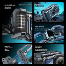 LKTOP for Action 6 Action Camera Handle Portable Magnetic Quick-Release Cold Shoe Cage Street Photography Handle